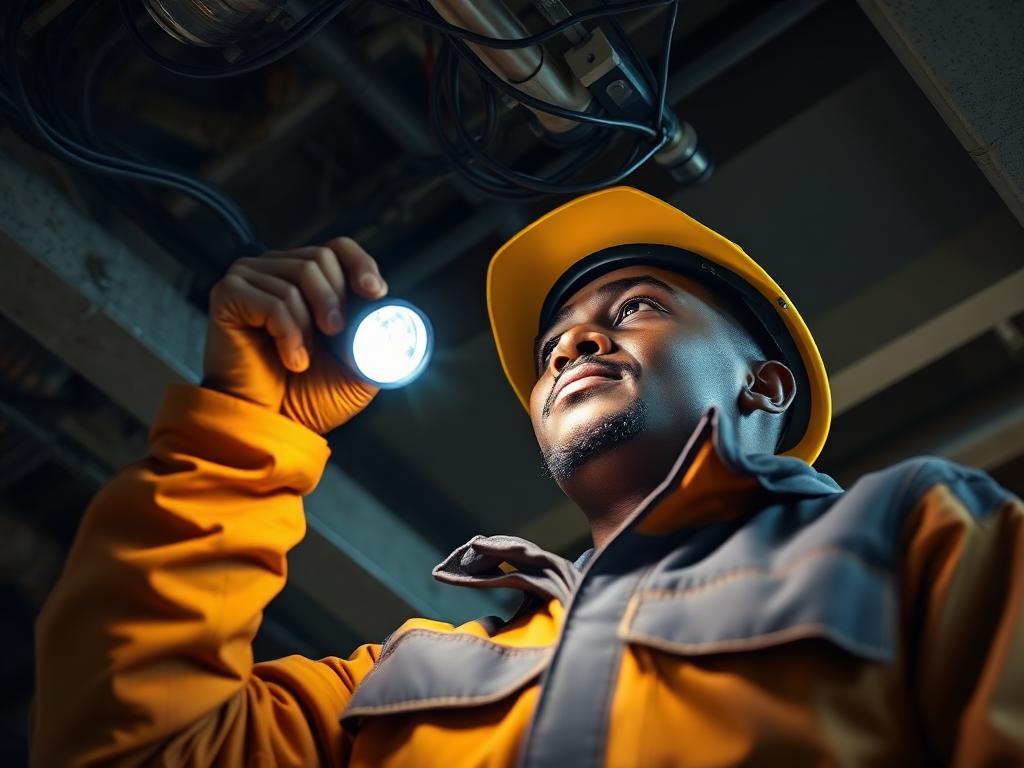 Licensed electrician inspecting residential wiring in Charleston SC