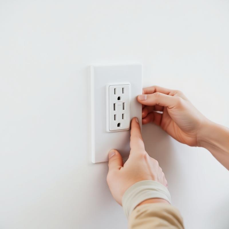 Electrician installing outlet