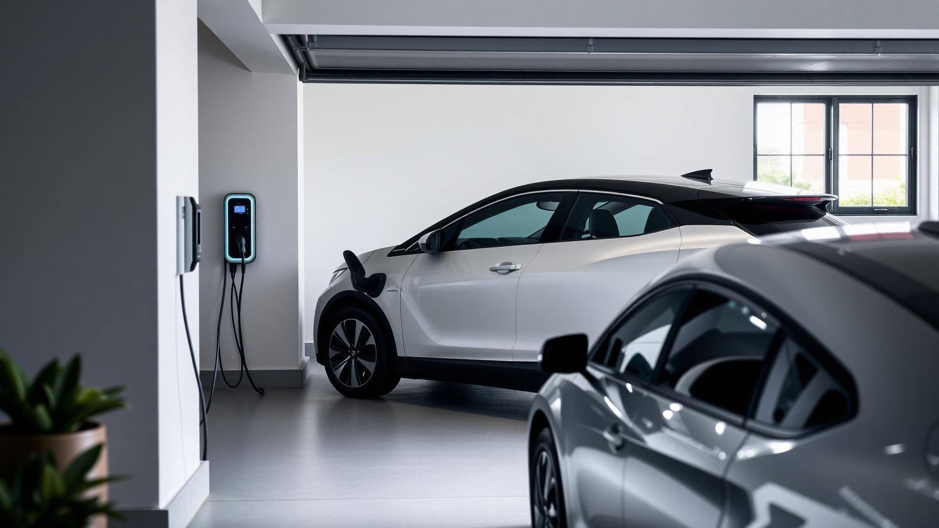 Level 2 EV charger installation on a garage wall in Berkeley County SC